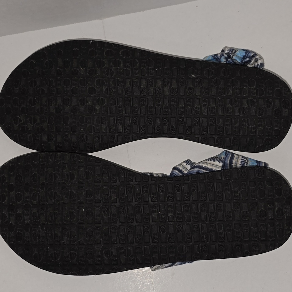 Sanuk Women's Yoga Sling 2 Print Vintage Sandal Blue Topaz Island Stripe Size 9 - Picture 10 of 16